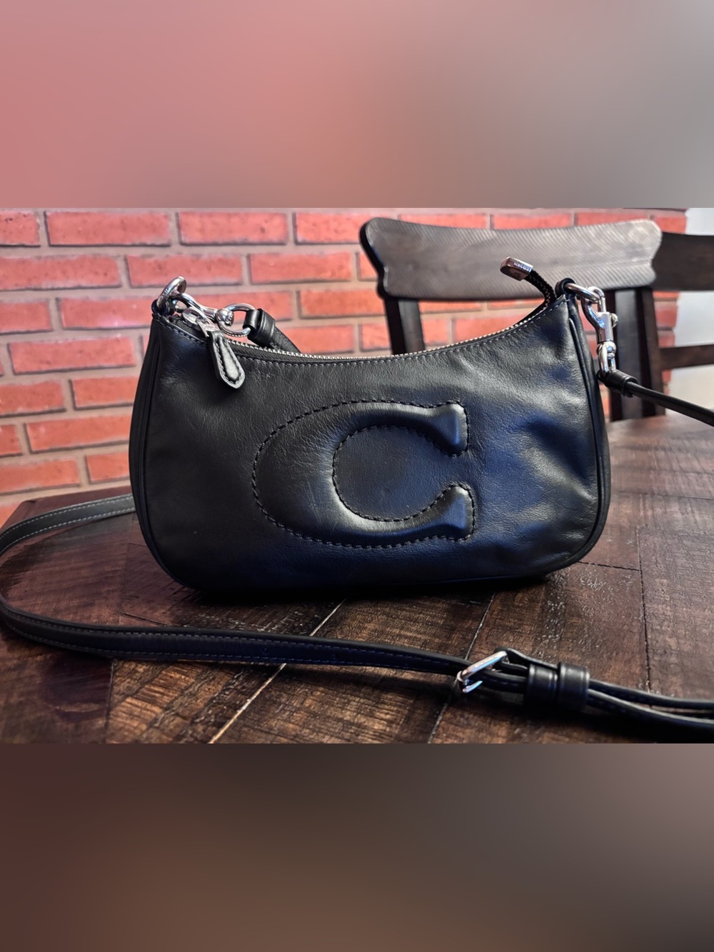 Coach Black Leather Crossbody Bag